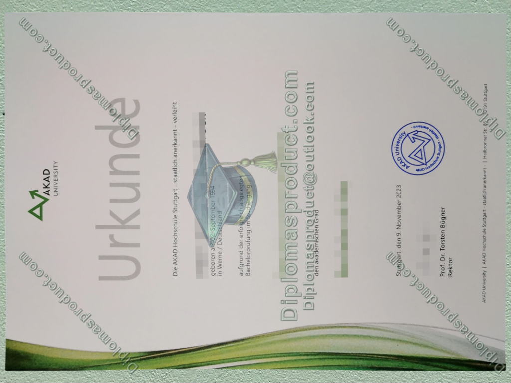 AKAD University Urkunde, AKAD University Degree