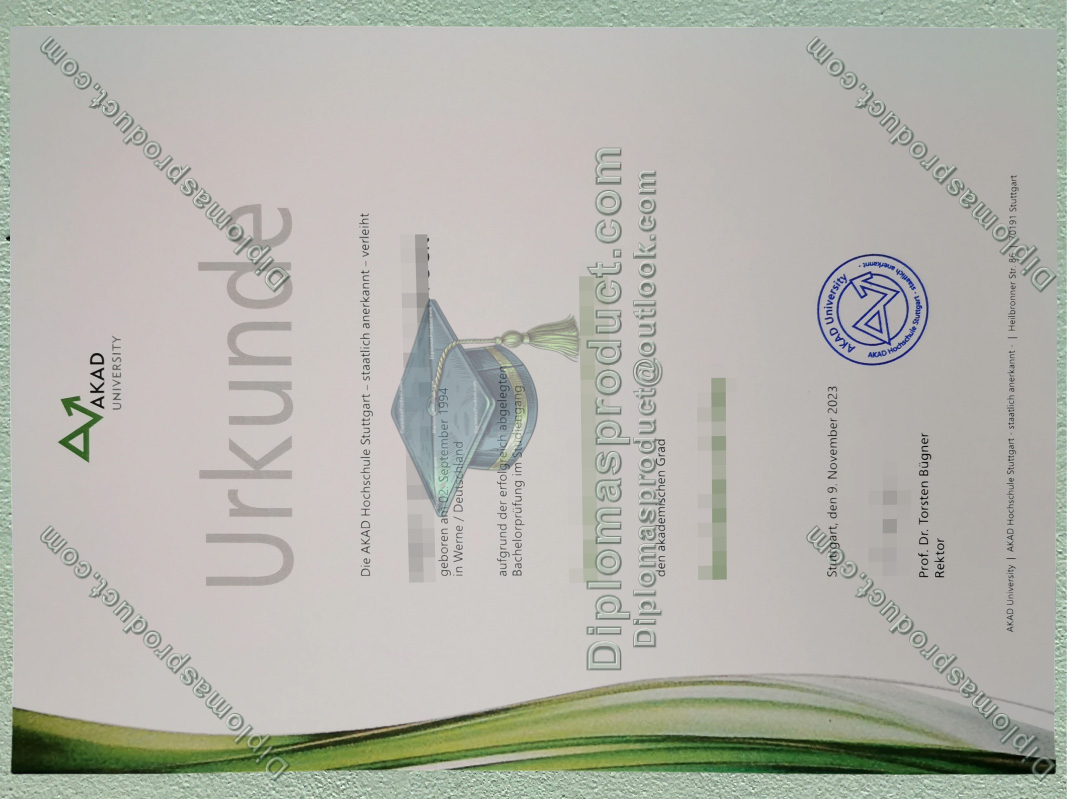 AKAD University Urkunde, AKAD University Degree