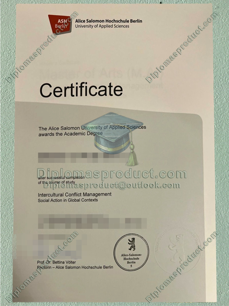 Alice Salomon Hochschule Berlin Certificate, ASH Berlin Degree Alice Salomon Hochschule Berlin Certificate, ASH Berlin Degree