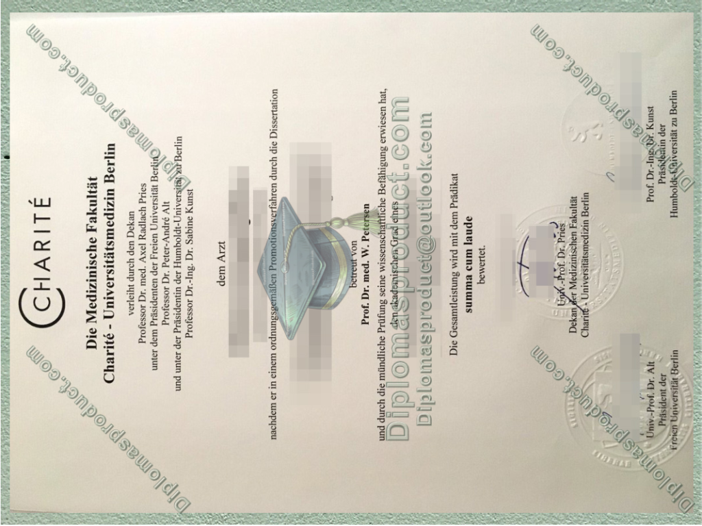 Charité Berlin University Medicine Urkunde, Charité Berlin University Medicine Degree