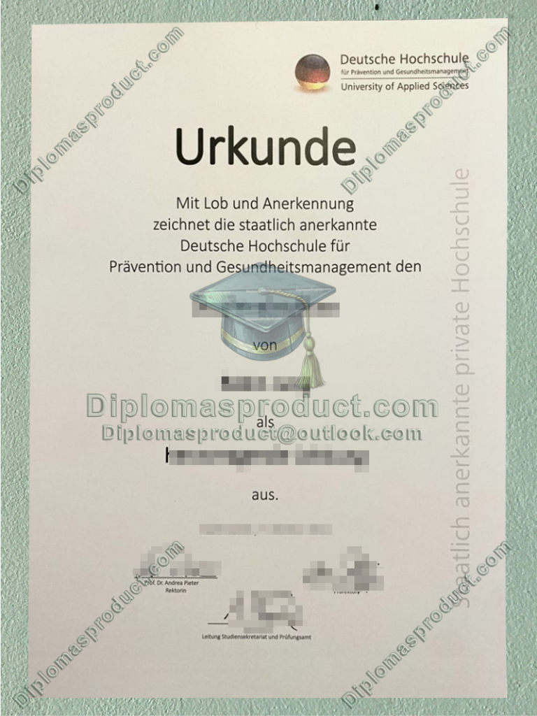DHfPG Urkunde, DHfPG Degree DHfPG Urkunde, DHfPG Degree