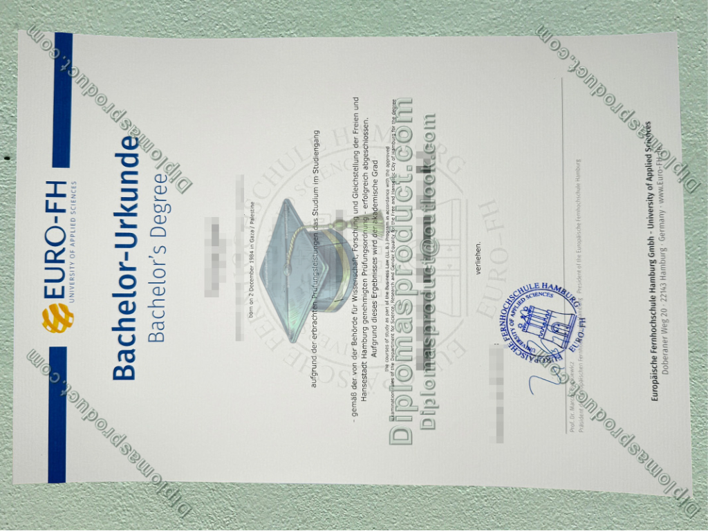 Europäische Fernhochschule Hamburg Urkunde, Europäische Fernhochschule Hamburg Degree