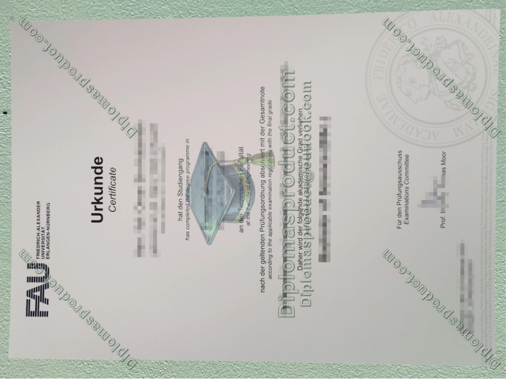 FAU Urkunde, friedrich alexander universität Urkunde