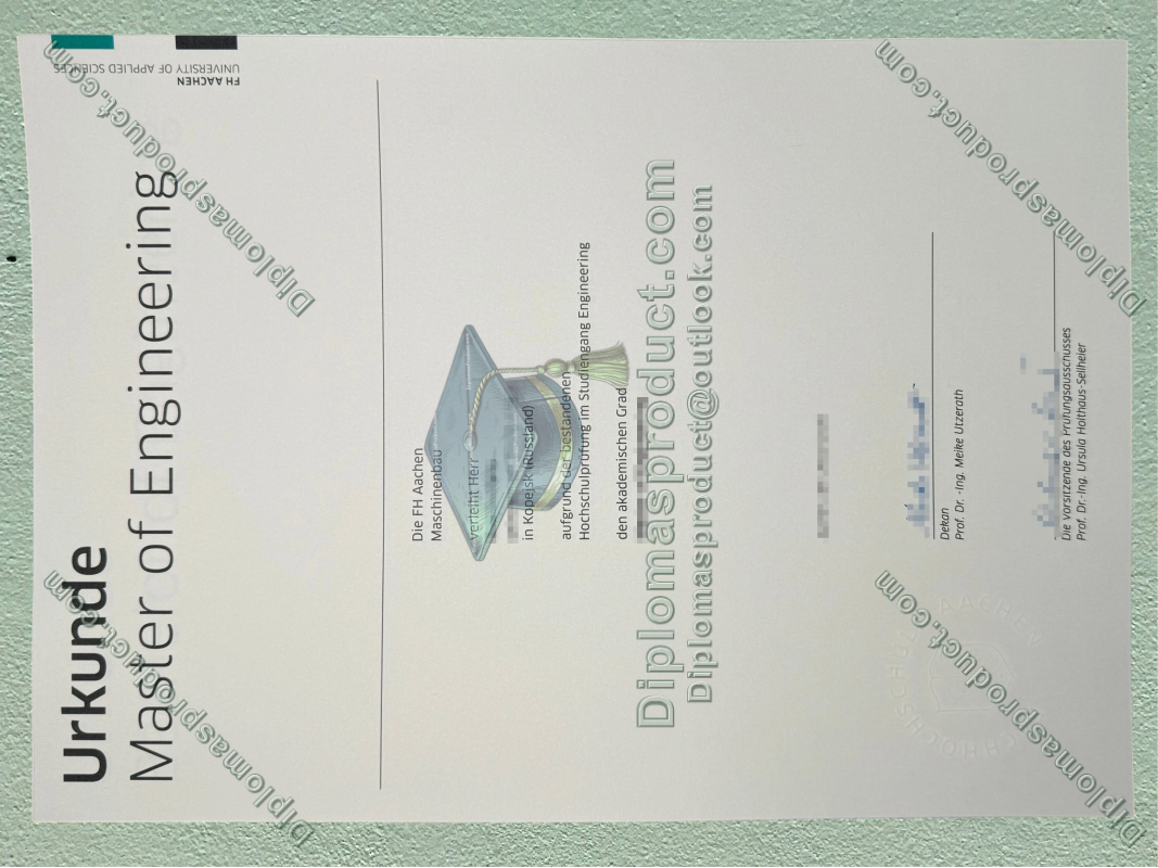 FH Aachen University of Applied Sciences Urkunde
