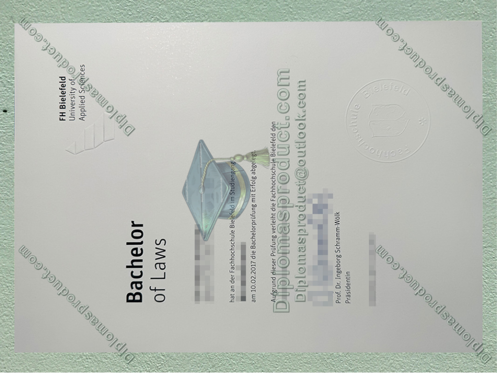FH Bielefeld Urkunde, FH Bielefeld Degree