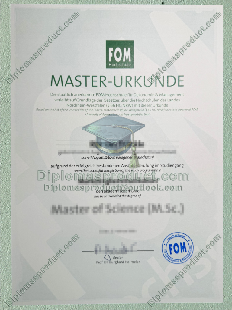 FOM Hochschule urkunde, FOM Hochschule Degree FOM Hochschule urkunde, FOM Hochschule Degree