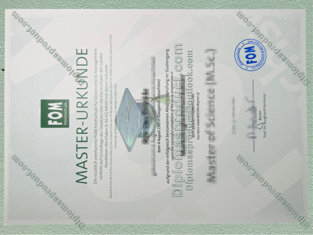 FOM Hochschule urkunde, FOM Hochschule Degree