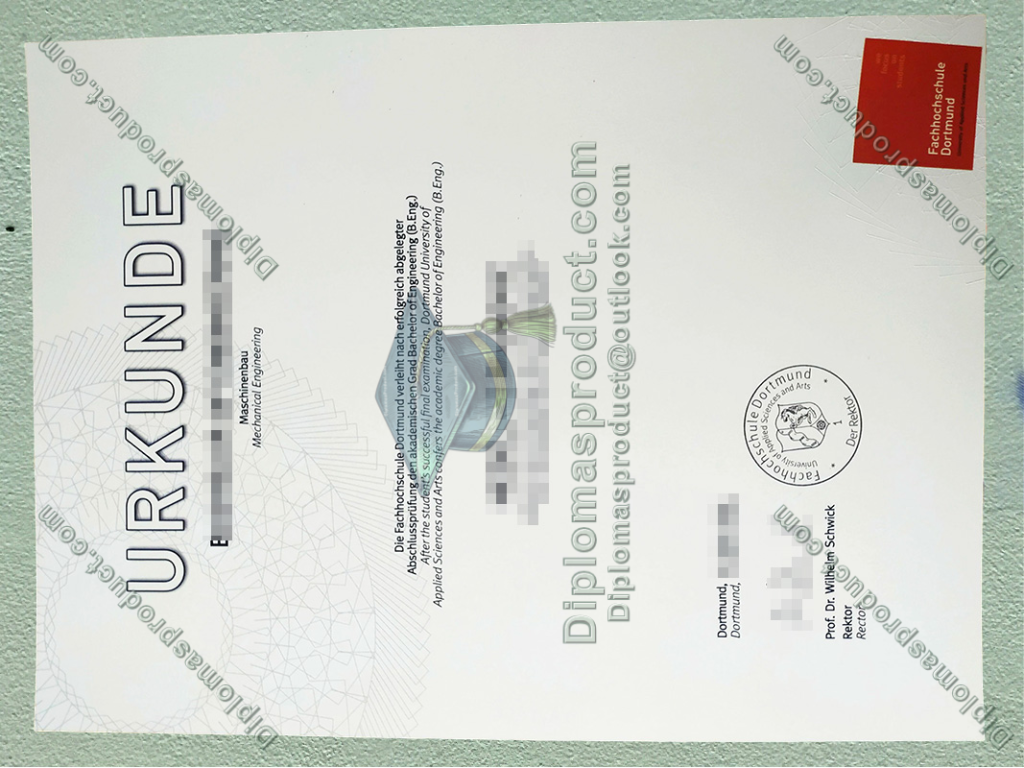 Fachhochschule Dortmund Urkunde, Fachhochschule Dortmund Degree