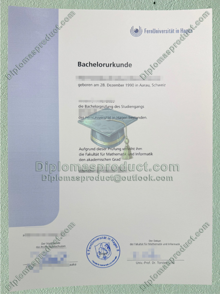 Fernuniversität in Hagen Urkunde, Fernuniversität in Hagen Degree Fernuniversität in Hagen Urkunde, Fernuniversität in Hagen Degree