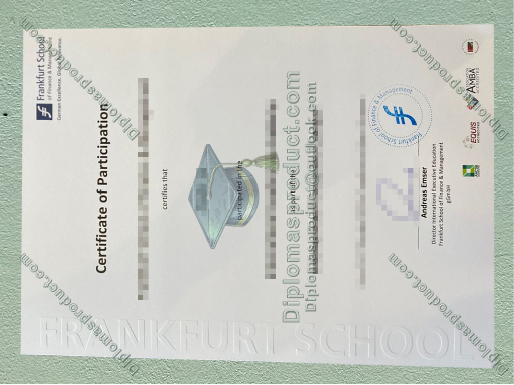 Frankfurt School of Finance & Management Urkunde, Frankfurt School Degree