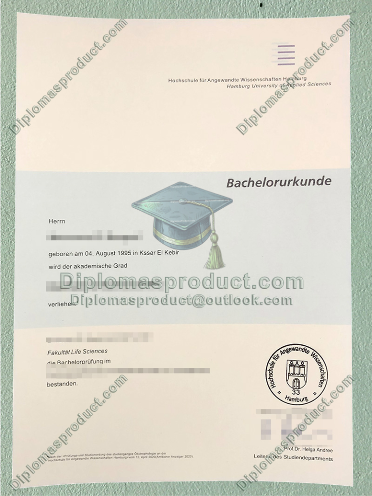 HAW Hamburg Urkunde, HAW Hamburg Degree HAW Hamburg Urkunde, HAW Hamburg Degree
