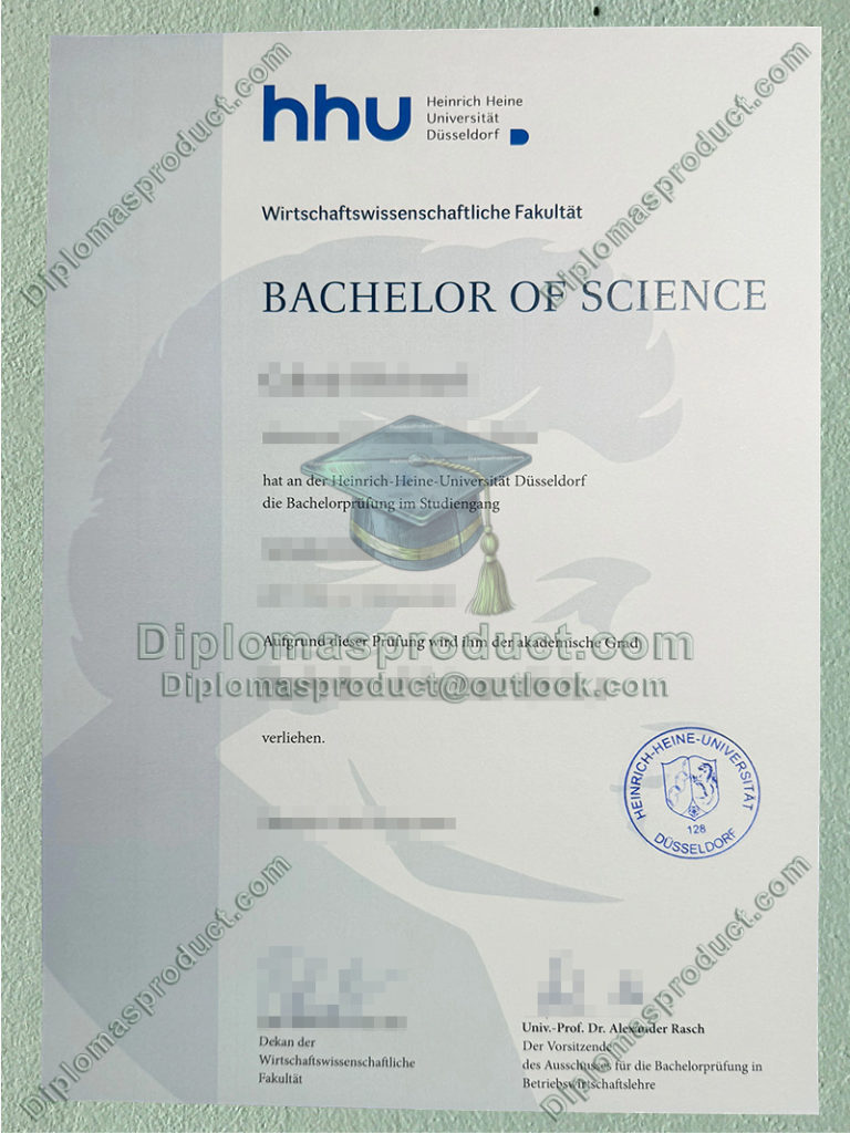 HHU Urkunde, Heinrich Heine University Düsseldorf Degree HHU Urkunde, Heinrich Heine University Düsseldorf Degree