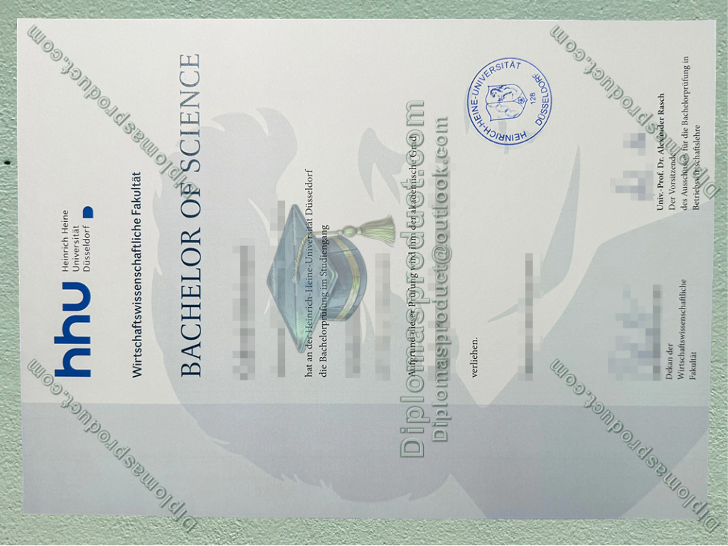 HHU Urkunde, Heinrich Heine University Düsseldorf Degree