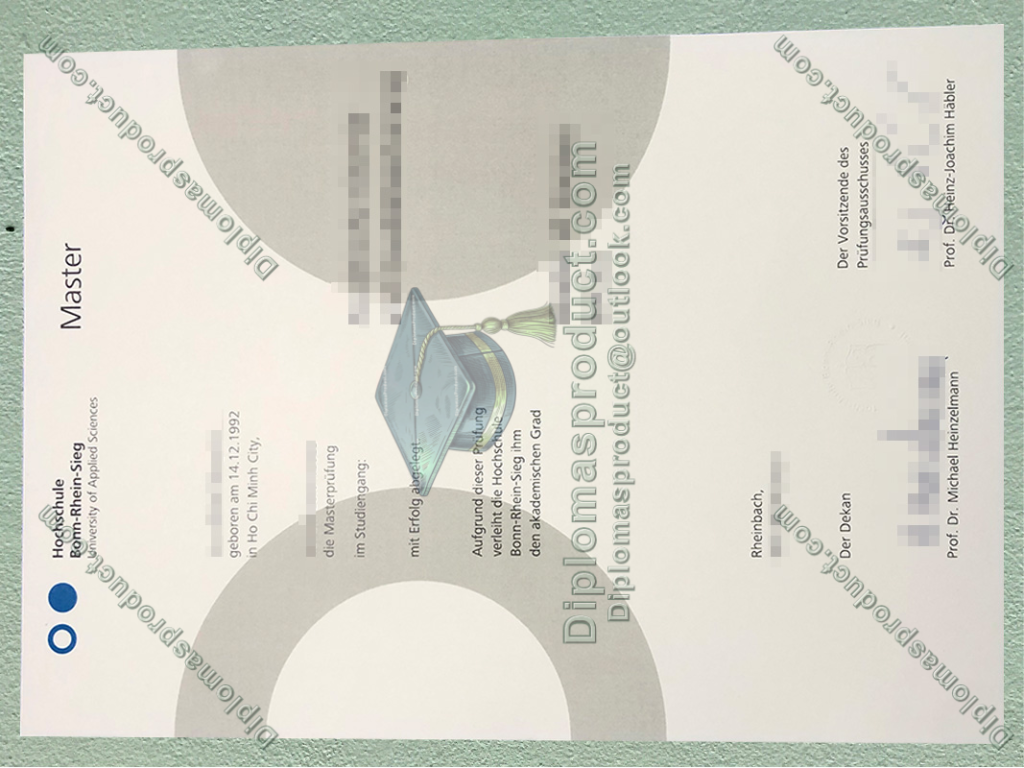 Hochschule Bonn-Rhein-Sieg Urkunde, H-BRS Degree