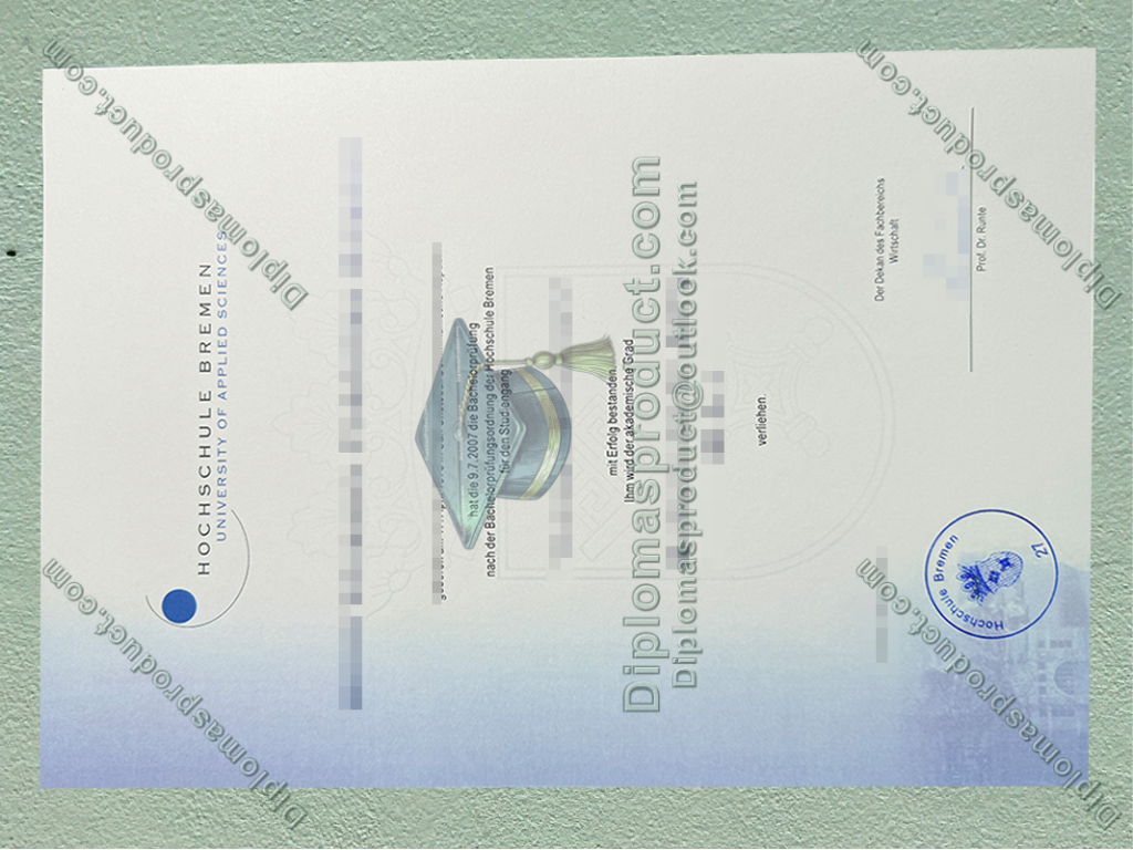 Hochschule Bremen Urkunde, Hochschule Bremen Degree