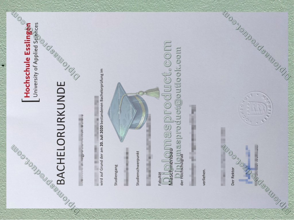 Hochschule Esslingen Urkunde, Hochschule Esslingen Degree