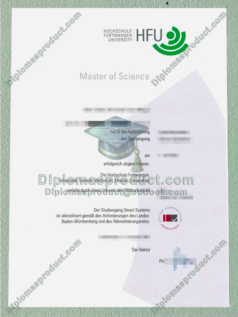 Hochschule Furtwangen University Urkunde, Hochschule Furtwangen University Degree Hochschule Furtwangen University Urkunde, Hochschule Furtwangen University Degree