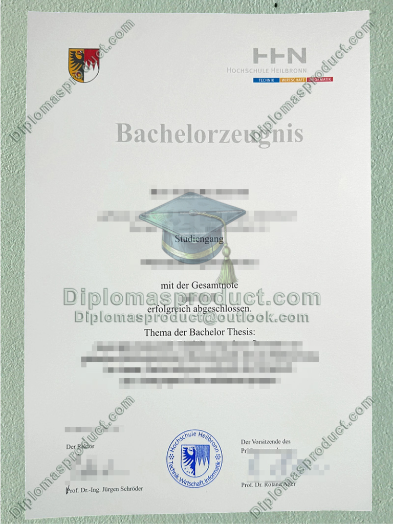 Hochschule Heilbronn Zeugnis, Hochschule Heilbronn Degree Hochschule Heilbronn Zeugnis, Hochschule Heilbronn Degree