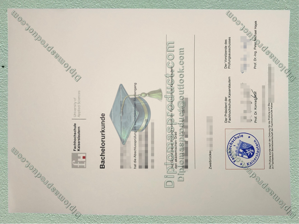Hochschule Kaiserslautern Bachelorurkunde, HS Kaiserslautern Degree