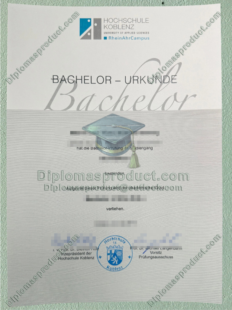 Hochschule Koblenz Urkunde, Hochschule Koblenz Degree Hochschule Koblenz Urkunde, Hochschule Koblenz Degree