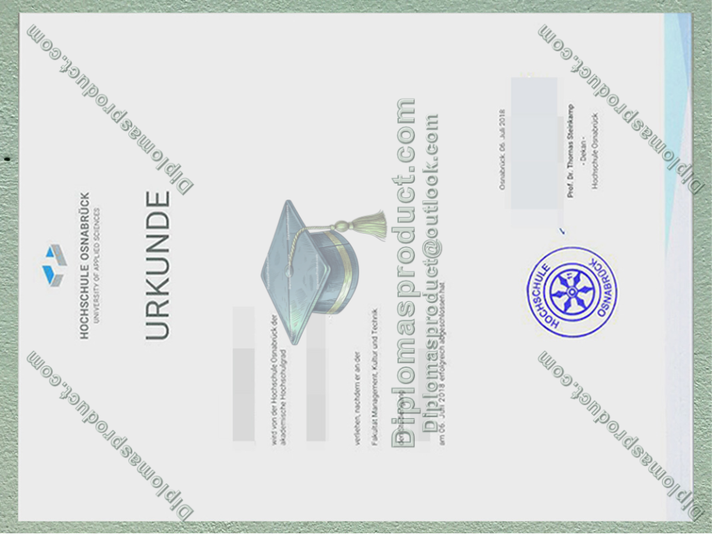 Hochschule Osnabrück Urkunde, Hochschule Osnabrück Degree