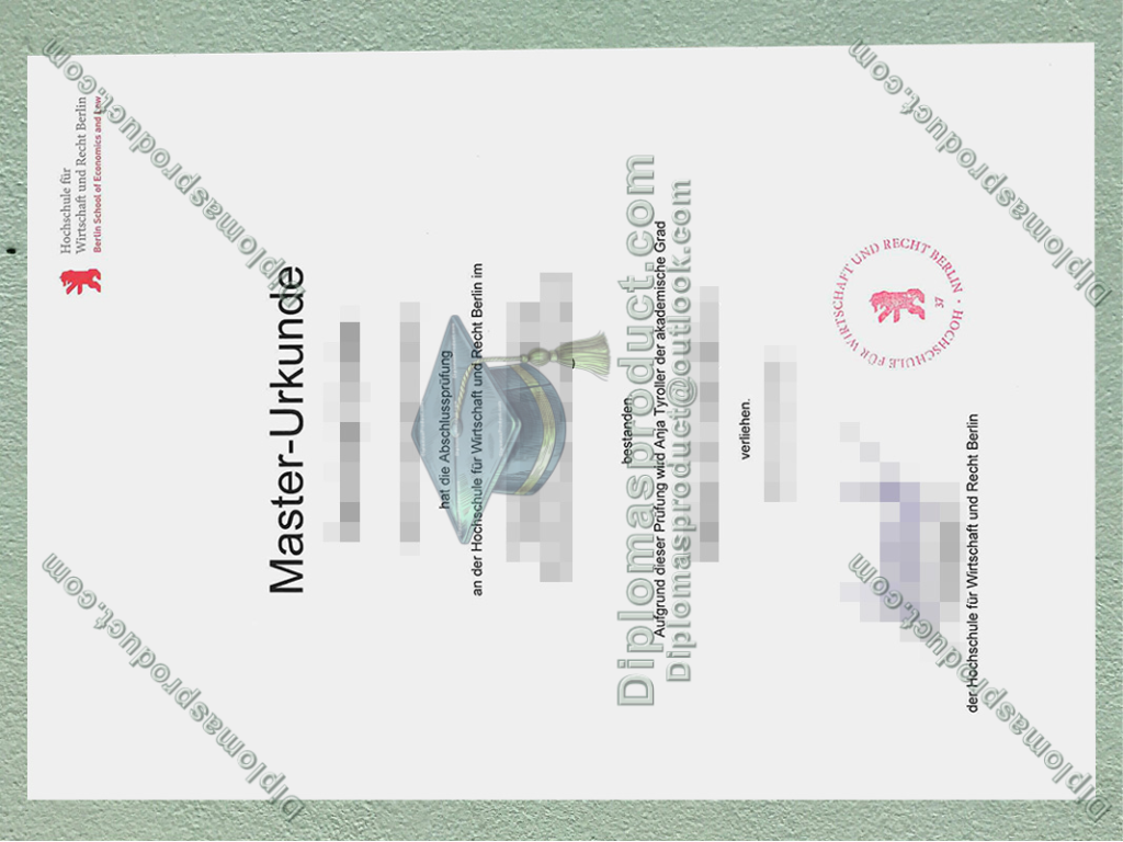 Hochschule für Wirtschaft und Recht Berlin Urkunde, HWR Berlin Degree