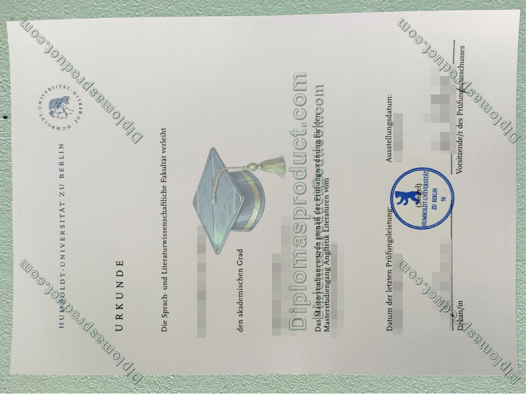 Humboldt-Universität zu Berlin Urkunde, Humboldt-Universität zu Berlin Degree