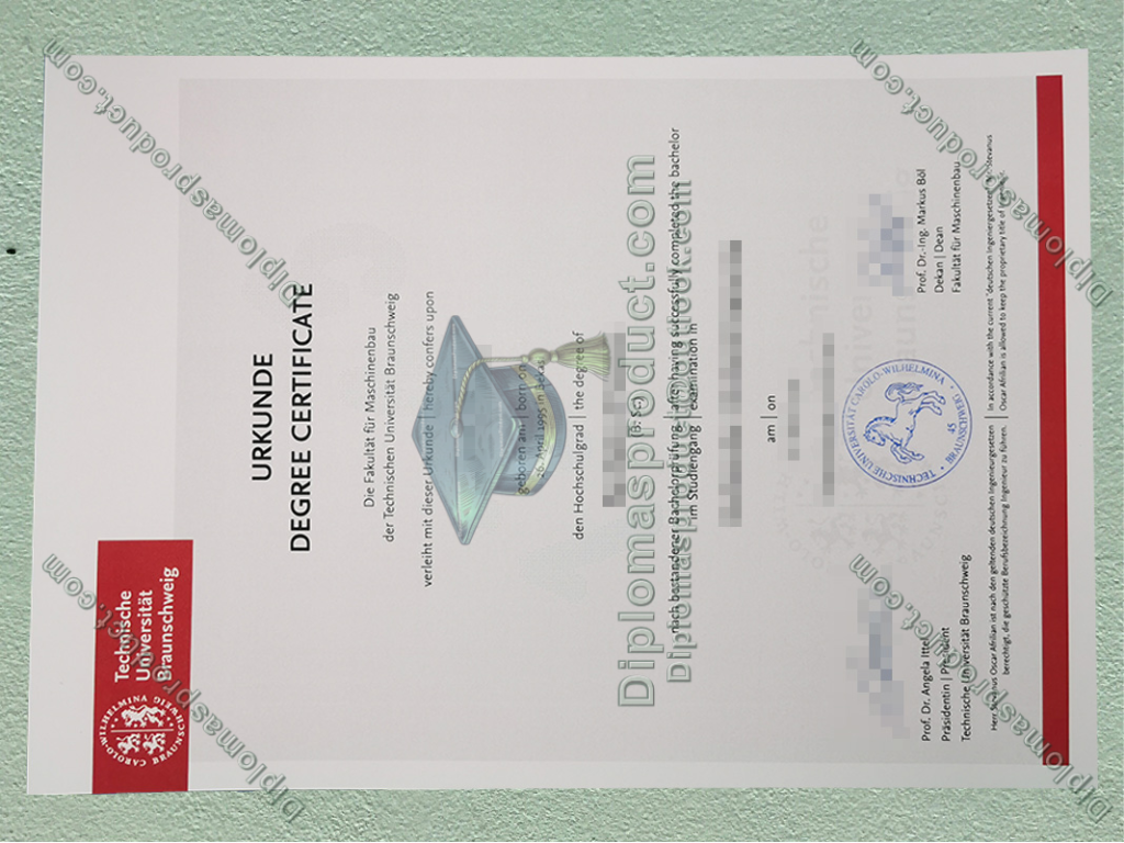 TU Braunschweig Urkunde, Technische Universität Braunschweig Degree