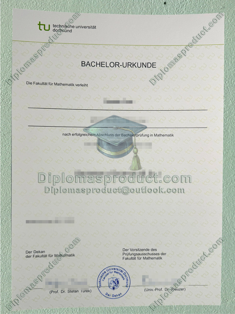 TU Dortmund Urkunde, Technische Universität Dortmund Degree TU Dortmund Urkunde, Technische Universität Dortmund Degree