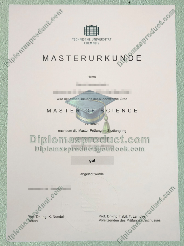 Technische Universität Chemnitz Urkunde, Technische Universität Chemnitz Degree Technische Universität Chemnitz Urkunde, Technische Universität Chemnitz Degree