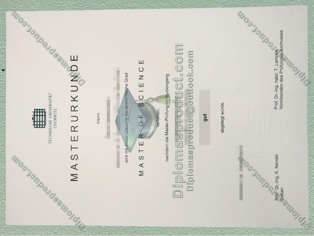 Technische Universität Chemnitz Urkunde, Technische Universität Chemnitz Degree