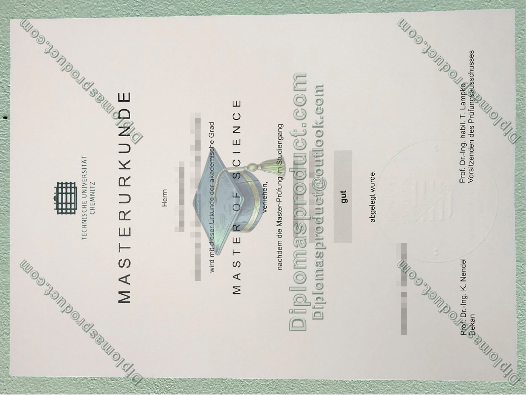 Technische Universität Chemnitz Urkunde, Technische Universität Chemnitz Degree