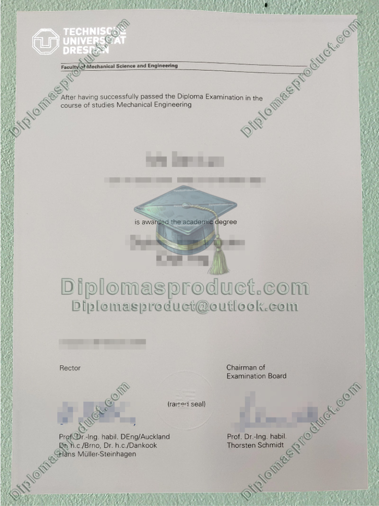 Technische Universität Dresden Urkunde, TU Dresden Degree Technische Universität Dresden Urkunde, TU Dresden Degree