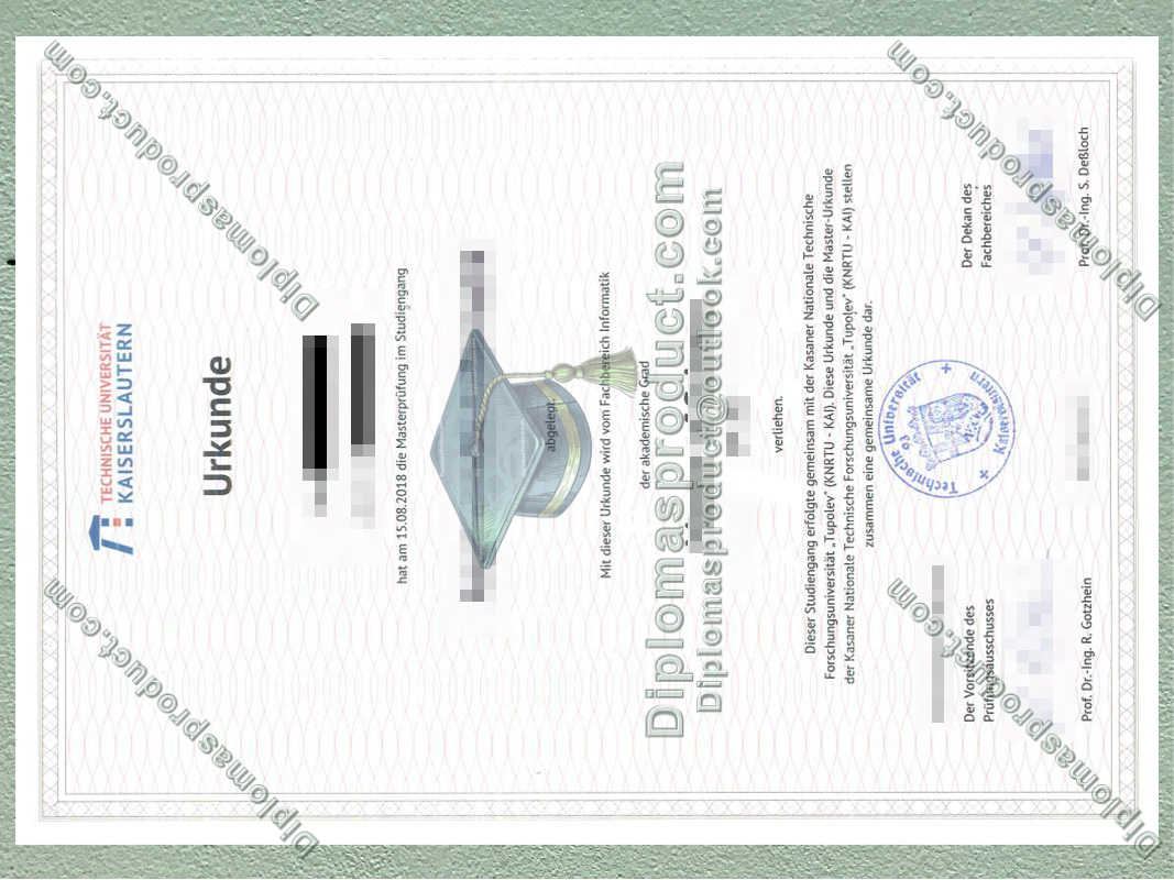 Technische Universität Kaiserslautern Urkunde, Technische Universität Kaiserslautern Degree
