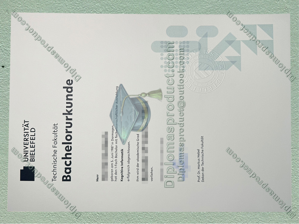 Universität Bielefeld Urkunde, Universität Bielefeld Bachelorurkunde