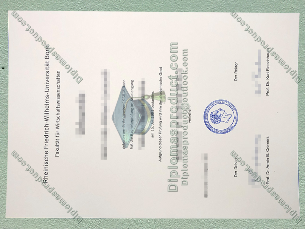Universität Bonn Urkunde, Universität Bonn Certificate