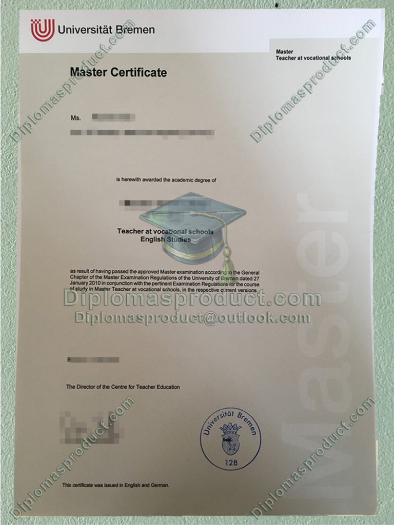 Universität Bremen Certificate, Universität Bremen Degree Universität Bremen Certificate, Universität Bremen Degree