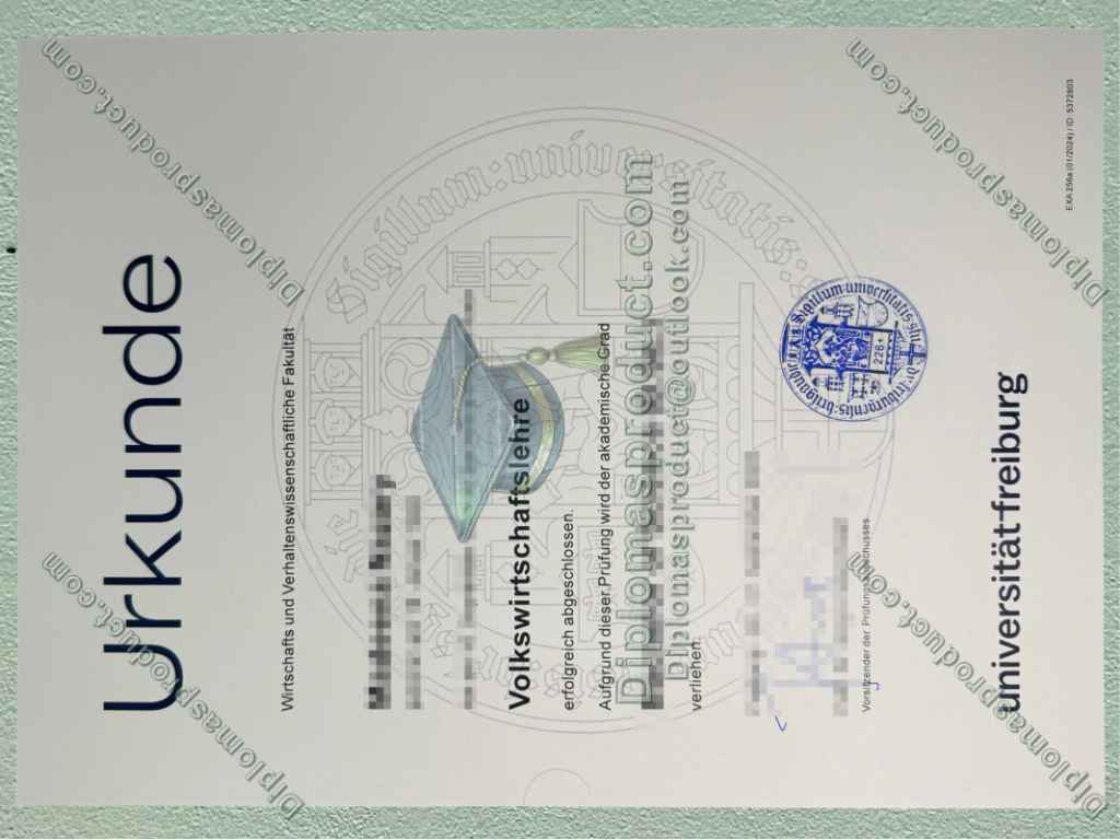 Universität Freiburg Urkunde, Universität Freiburg Degree