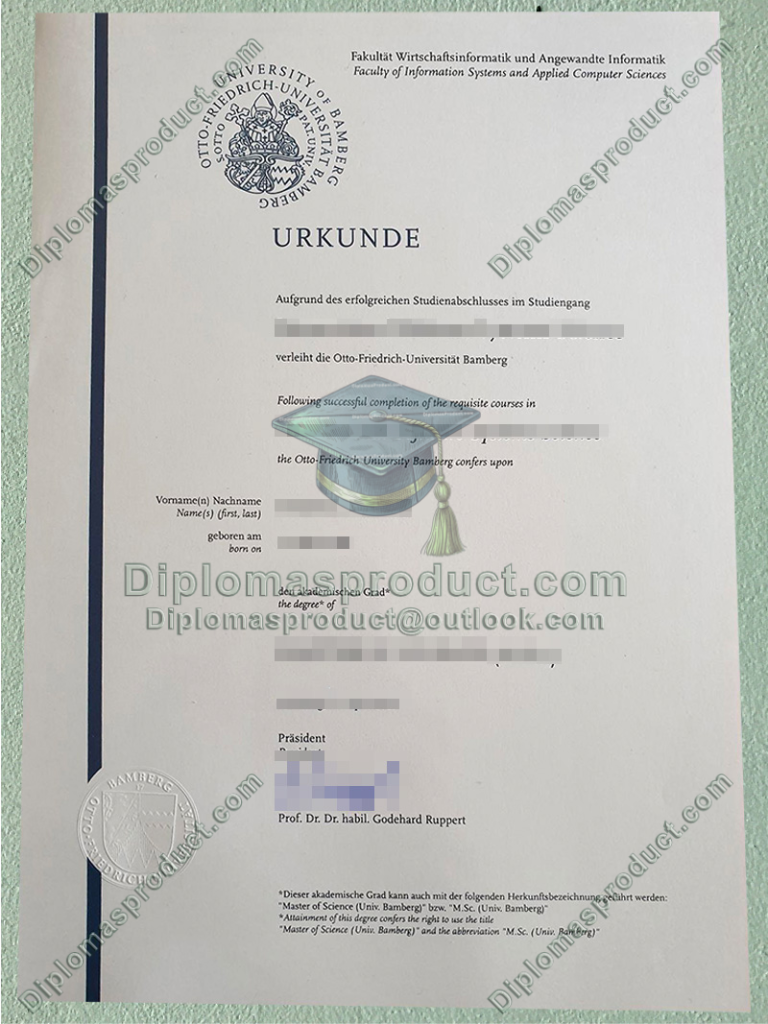 University of Bamberg Urkunde, University of Bamberg Degree University of Bamberg Urkunde, University of Bamberg Degree