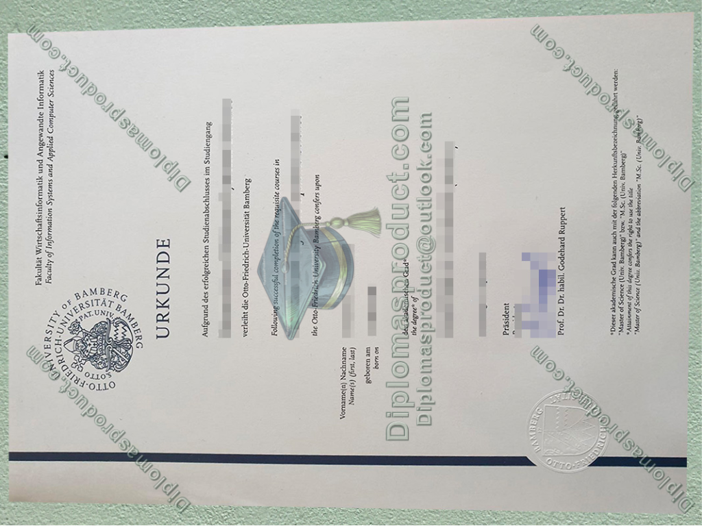 University of Bamberg Urkunde, University of Bamberg Degree