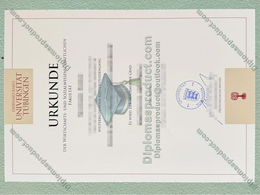 University of Tübingen Urkunde,University of Tübingen Degree