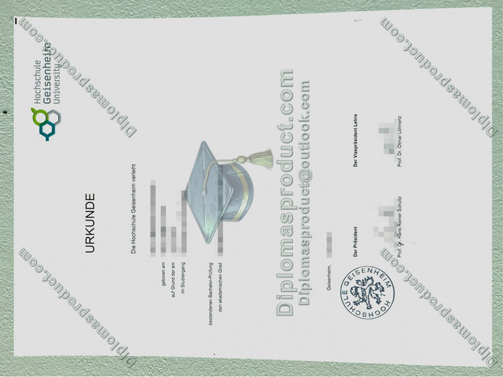 hochschule geisenheim university Urkunde, hochschule geisenheim university Degree