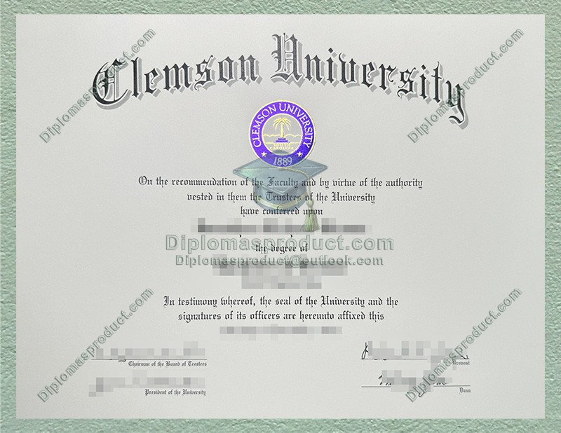 Clemson University Diploma, Clemson University Degree Clemson University Diploma, Clemson University Degree