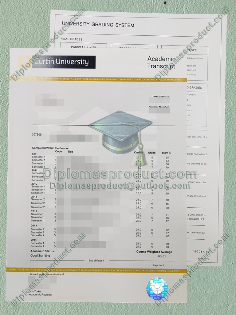 Curtin University Transcript, Curtin University Degree Curtin University Transcript, Curtin University Degree