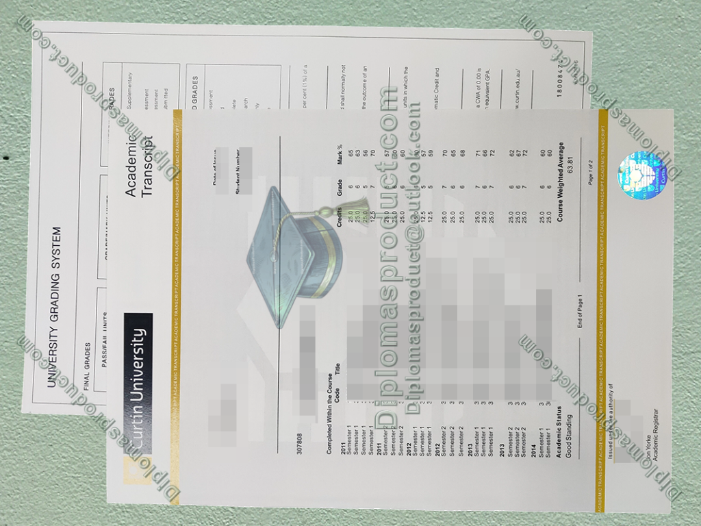 Curtin University Transcript, Curtin University Degree