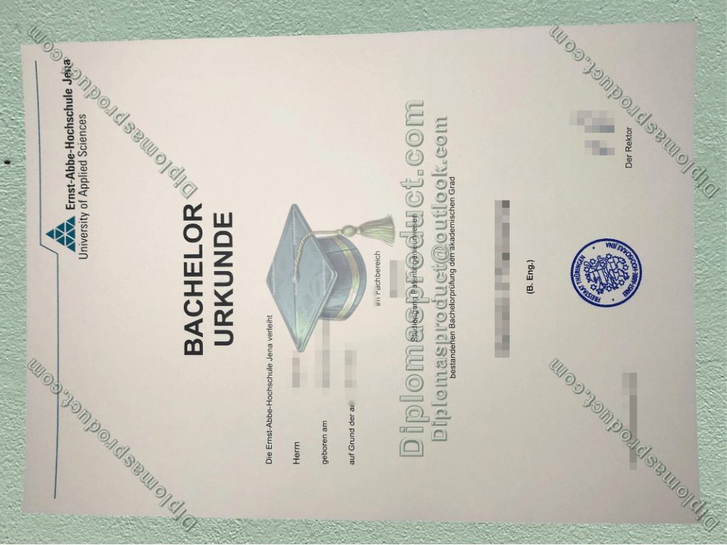 EAH Jena Urkunde, Ernst-Abbe-Hochschule Jena Degree