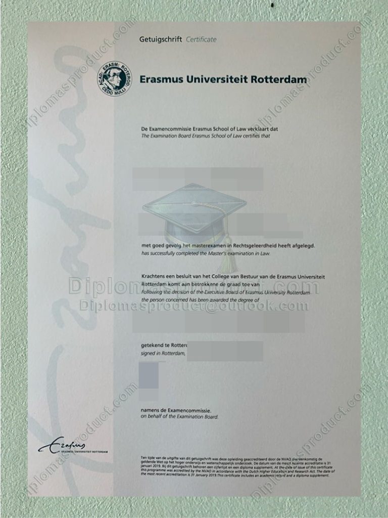 Erasmus University Rotterdam Certificate, Erasmus University Rotterdam Degree Erasmus University Rotterdam Certificate, Erasmus University Rotterdam Degree