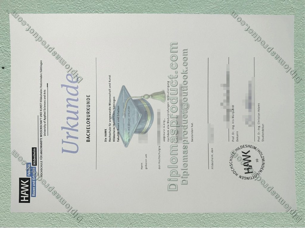 HAWK Urkunde, Hochschule für angewandte Wissenschaft und Kunst Degree