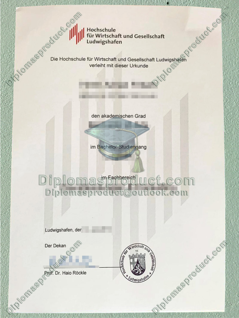 Hochschule für Wirtschaft und Gesellschaft Ludwigshafen Urkunde Hochschule für Wirtschaft und Gesellschaft Ludwigshafen Urkunde