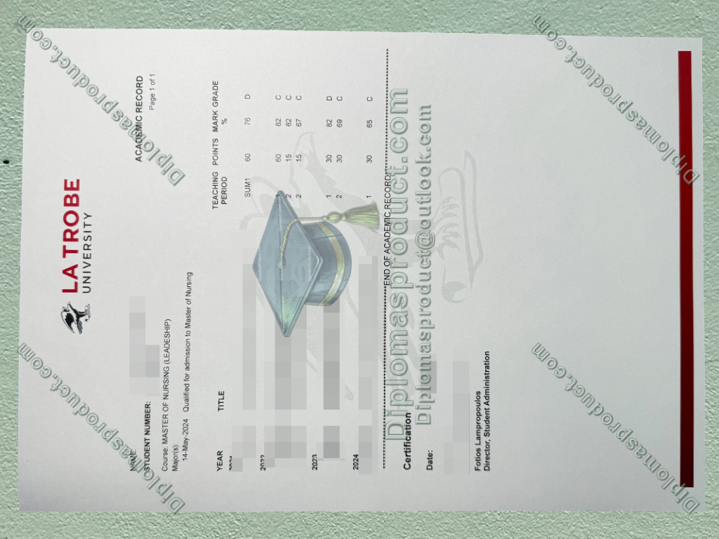 La Trobe University Transcript, La Trobe University Degree